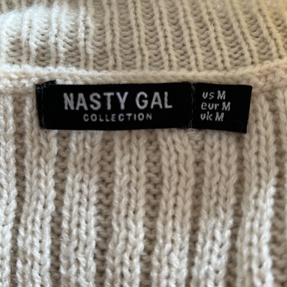 Nasty Gal collection loose fit cream knitted dropped shoulder cardigan sweater - Picture 10 of 11